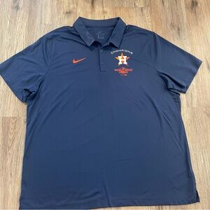 Nike Dri Fit Polo Men’s Sz 2XL Navy Orange Astros World Series 2022 Baseball